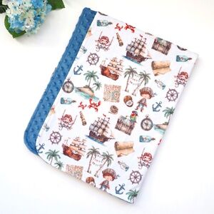 Pirate Minky Baby Blanket with pirate print baby blanket